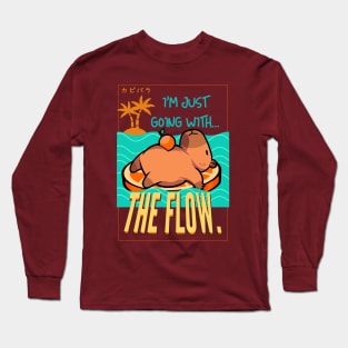 capybara, i'm just going with the flow, capybara lover Long Sleeve T-Shirt